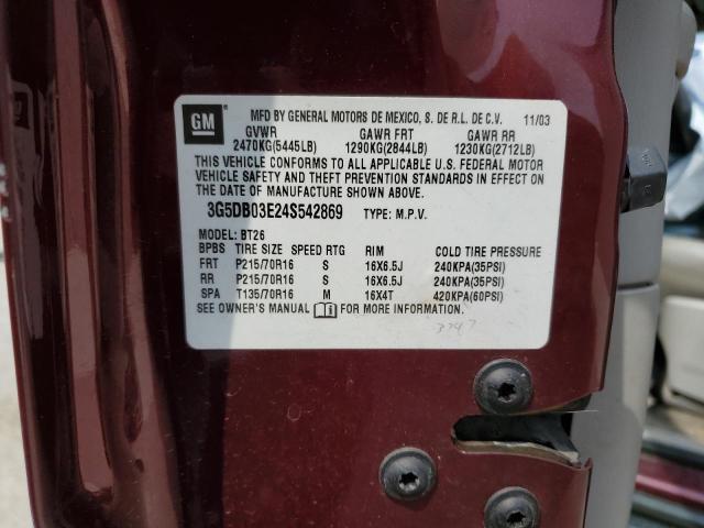 Photo 14 from auction – 2004 BUICK RENDEZVOUS with VIN 3G5DB03E24S542869