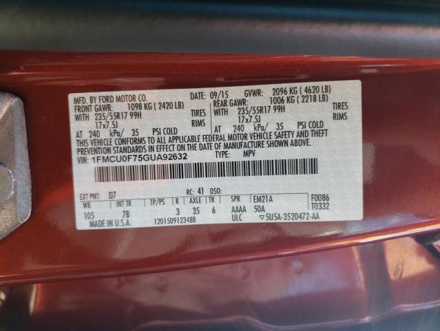 Photo 14 from auction – 2016 FORD ESCAPE S with VIN 1FMCU0F75GUA92632