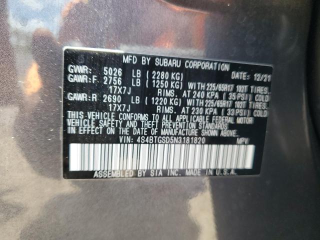 Photo 14 from auction – 2022 SUBARU OUTBACK WI with VIN 4S4BTGSD5N3181820