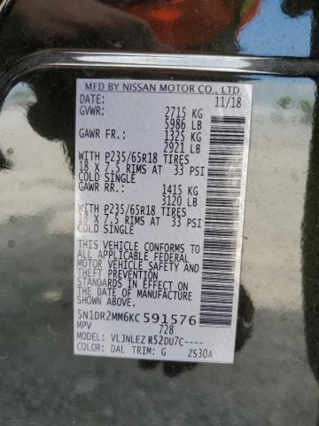 Photo 14 from auction – 2019 NISSAN PATHFINDER with VIN 5N1DR2MM6KC591576
