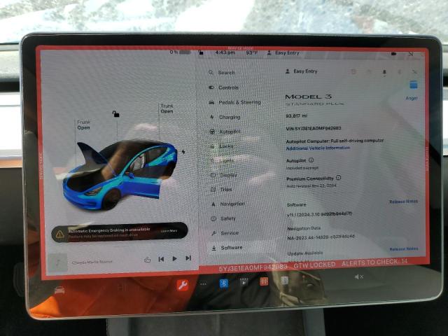Photo 9 from auction – 2021 TESLA MODEL 3 with VIN 5YJ3E1EA0MF942983