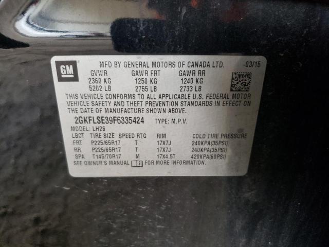 Photo 14 from auction – 2015 GMC TERRAIN SL with VIN 2GKFLSE39F6335424