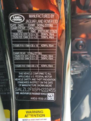 Photo 14 from auction – 2023 LAND ROVER RANGE ROVE with VIN SALZL2FX5PH222455
