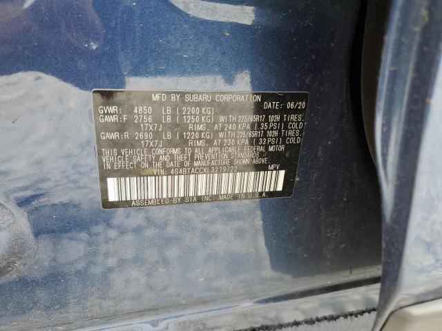 Photo 14 from auction – 2020 SUBARU OUTBACK PR with VIN 4S4BTACCXL3219722