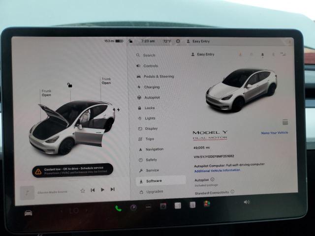 Photo 9 from auction – 2021 TESLA MODEL Y with VIN 5YJYGDEF8MF251682