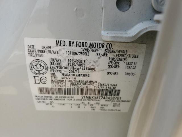Photo 14 from auction – 2010 FORD FLEX SE with VIN 2FMGK5BC2ABA28701