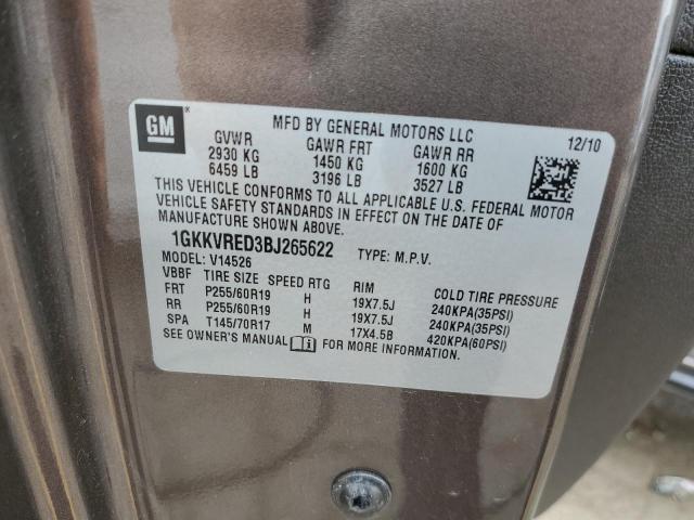Photo 14 from auction – 2011 GMC ACADIA SLT with VIN 1GKKVRED3BJ265622