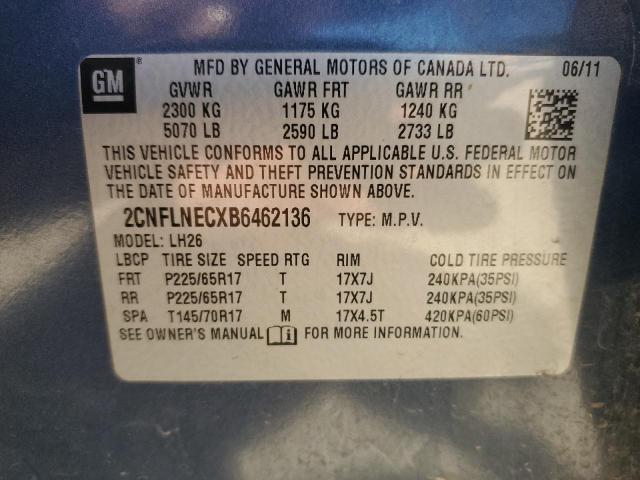 Photo 14 from auction – 2011 CHEVROLET EQUINOX LT with VIN 2CNFLNECXB6462136