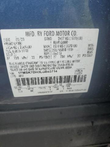 Photo 14 from auction – 2020 FORD EXPLORER X with VIN 1FMSK7DH3LGB63714
