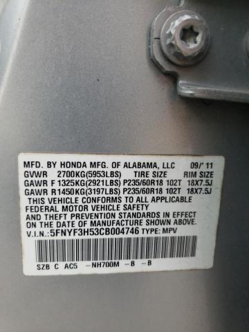 Photo 14 from auction – 2012 HONDA PILOT EXL with VIN 5FNYF3H53CB004746