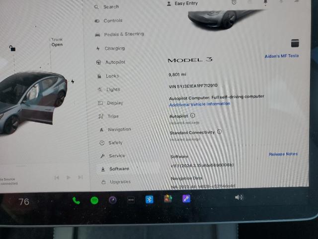 Снимка 9 от търг – 2023 TESLA MODEL 3 с VIN 5YJ3E1EA1PF712910