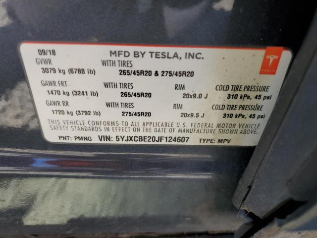 Photo 14 from auction – 2018 TESLA MODEL X with VIN 5YJXCBE20JF124607
