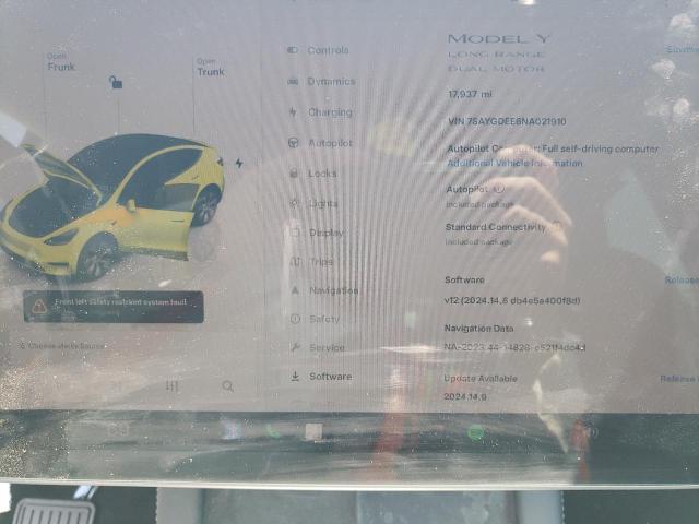 Photo 9 from auction – 2022 TESLA MODEL Y with VIN 7SAYGDEE6NA021910
