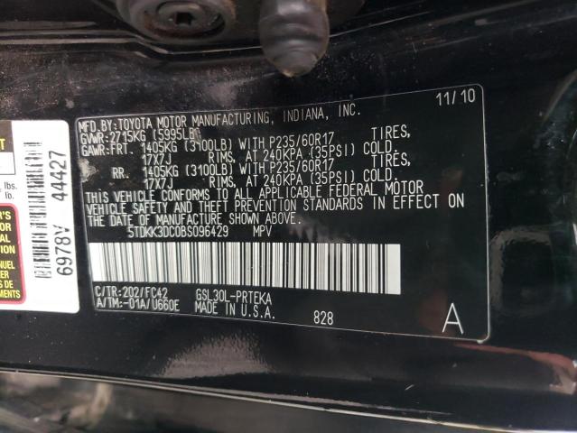 Photo 14 from auction – 2011 TOYOTA SIENNA LE with VIN 5TDKK3DC0BS096429