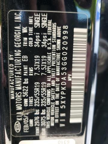 Photo 14 from auction – 2016 KIA SORENTO SX with VIN 5XYPKDA53GG020998