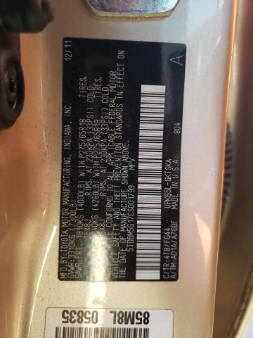 Photo 14 from auction – 2012 TOYOTA SEQUOIA SR with VIN 5TDBM5G17CS001799