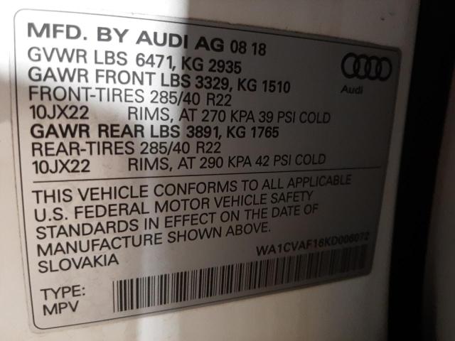 Photo 14 from auction – 2019 AUDI Q8 PRESTIG with VIN WA1CVAF16KD006072