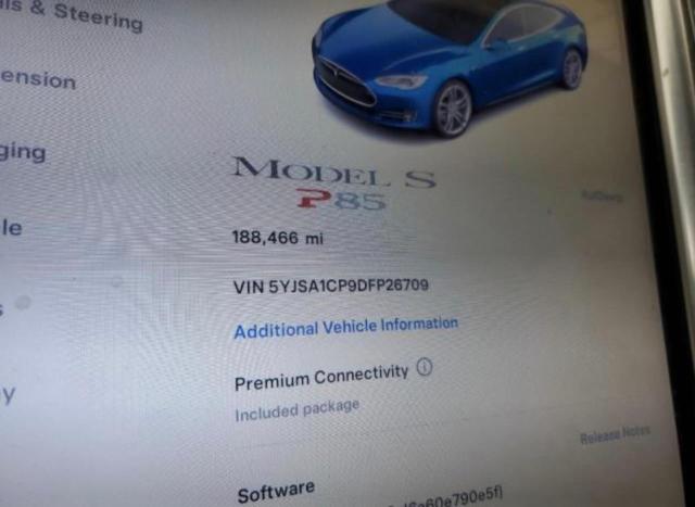 Photo 8 from auction – 2013 TESLA MODEL S with VIN 5YJSA1CP9DFP26709