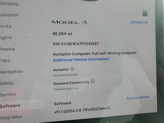 Photo 9 from auction – 2023 TESLA MODEL 3 with VIN 5YJ3E1EA7PF541287