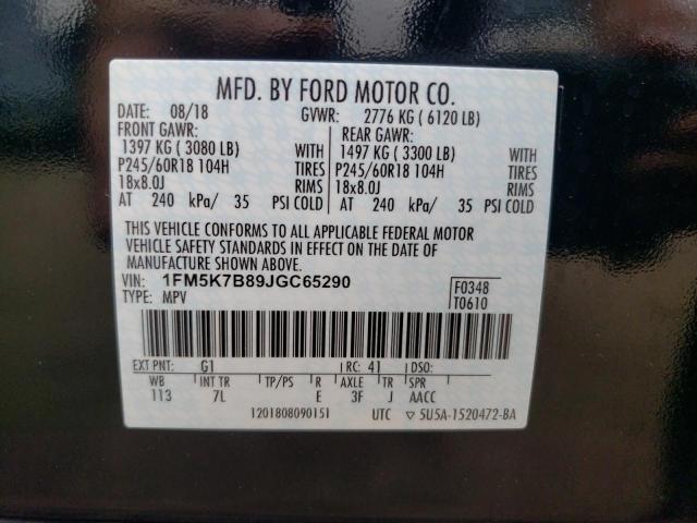 Photo 14 from auction – 2018 FORD EXPLORER with VIN 1FM5K7B89JGC65290