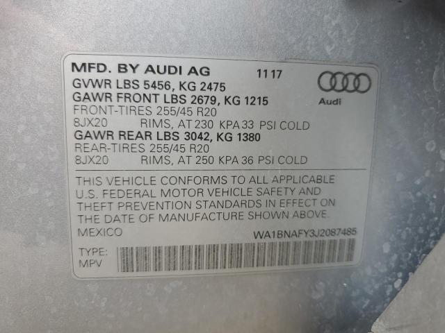 Photo 14 from auction – 2018 AUDI Q5 PREMIUM with VIN WA1BNAFY3J2087485