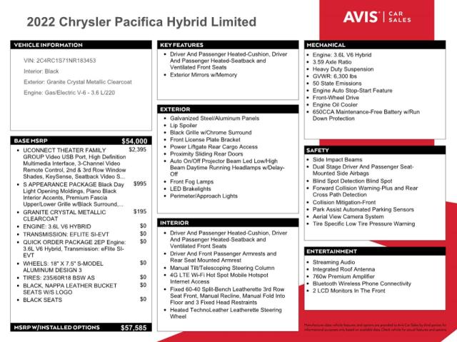 Photo 13 from auction – 2022 CHRYSLER PACIFICA H with VIN 2C4RC1S71NR183453