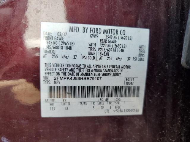 Photo 14 from auction – 2017 FORD EDGE SEL with VIN 2FMPK4J88HBB79107