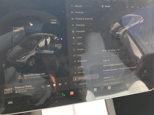 Photo 9 from auction – 2023 TESLA MODEL Y with VIN 7SAYGDEE7PA198257