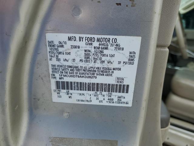Photo 14 from auction – 2010 FORD ESCAPE XLT with VIN 1FMCU0D79AKD28270