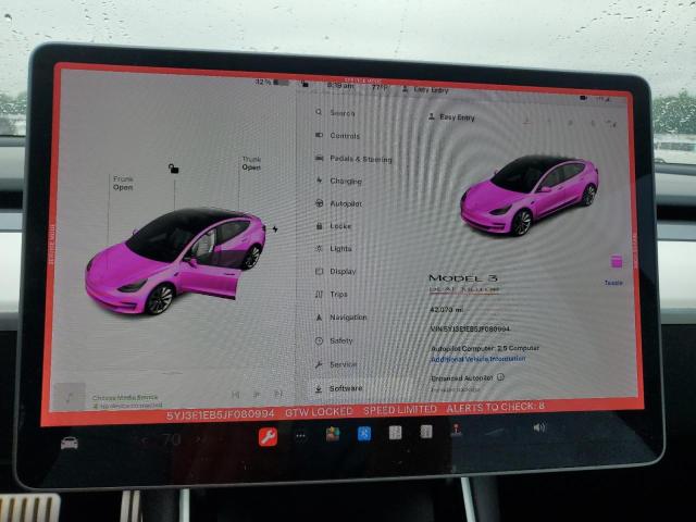 Photo 9 from auction – 2018 TESLA MODEL 3 with VIN 5YJ3E1EB5JF080994