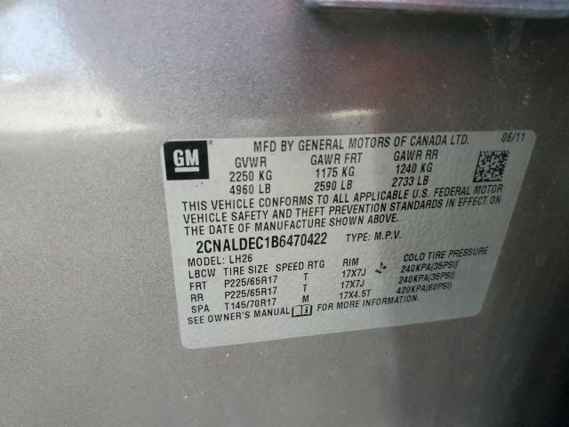 Photo 14 from auction – 2011 CHEVROLET EQUINOX LT with VIN 2CNALDEC1B6470422