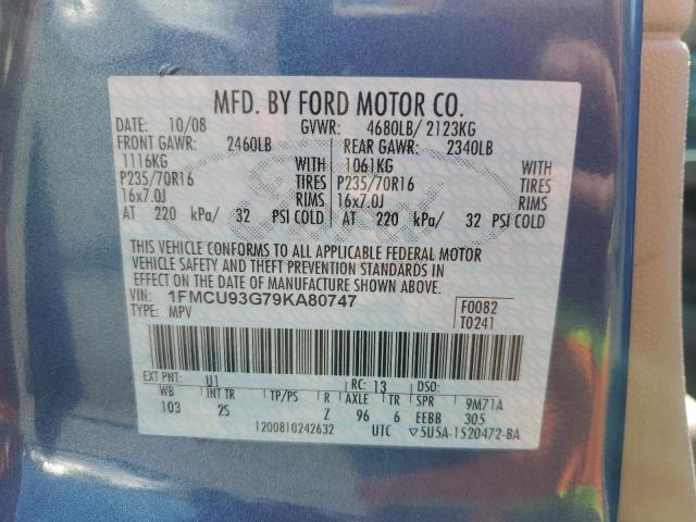 Photo 14 from auction – 2009 FORD ESCAPE XLT with VIN 1FMCU93G79KA80747