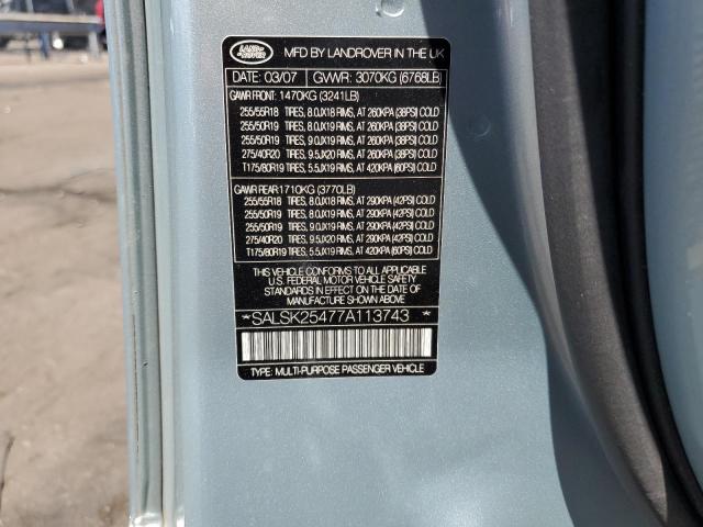 Photo 14 from auction – 2007 LAND ROVER RANGE ROVE with VIN SALSK25477A113743