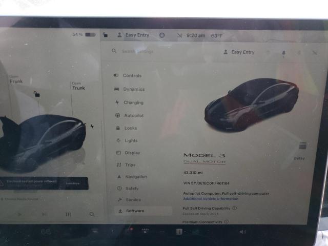 Photo 9 from auction – 2023 TESLA MODEL 3 with VIN 5YJ3E1EC0PF461184