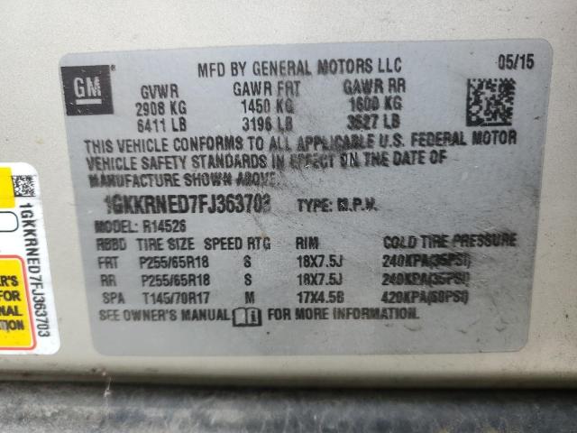 Photo 14 from auction – 2015 GMC ACADIA SLE with VIN 1GKKRNED7FJ363703