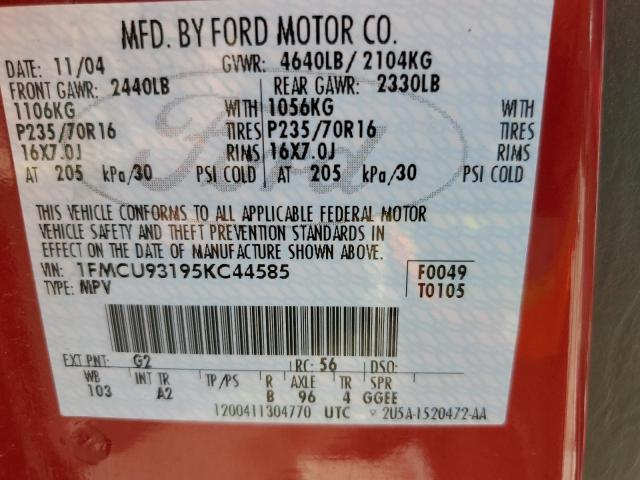 Photo 14 from auction – 2005 FORD ESCAPE XLT with VIN 1FMCU93195KC44585