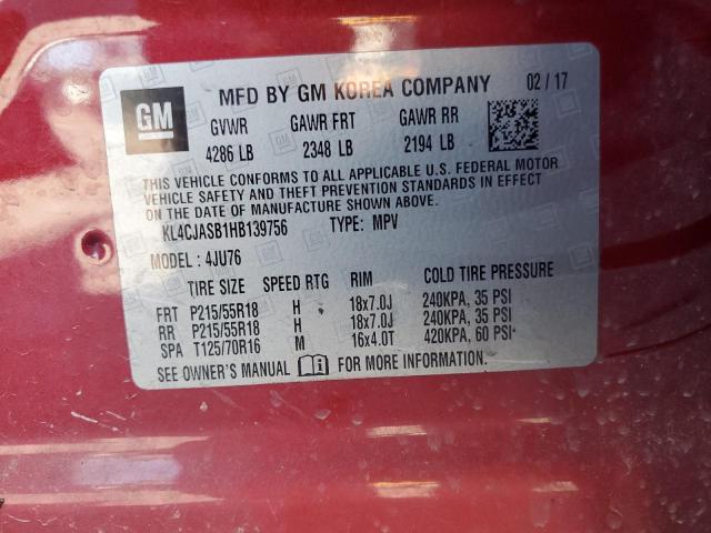 Photo 14 from auction – 2017 BUICK ENCORE PRE with VIN KL4CJASB1HB139756