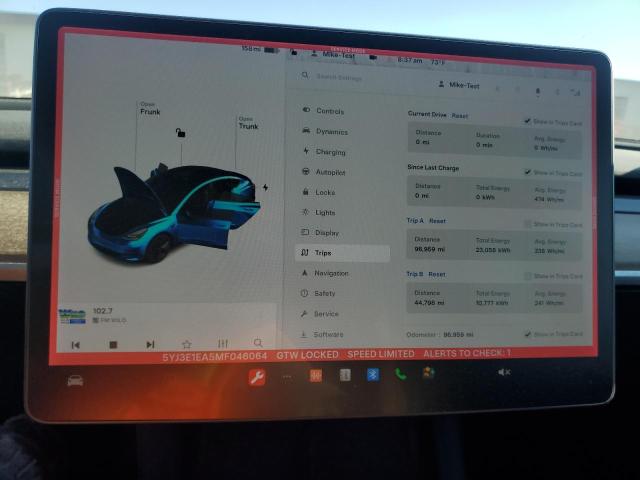 Photo 9 from auction – 2021 TESLA MODEL 3 with VIN 5YJ3E1EA5MF046064