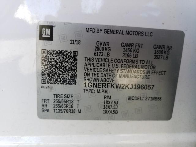 Photo 14 from auction – 2019 CHEVROLET TRAVERSE L with VIN 1GNERFKW2KJ196057