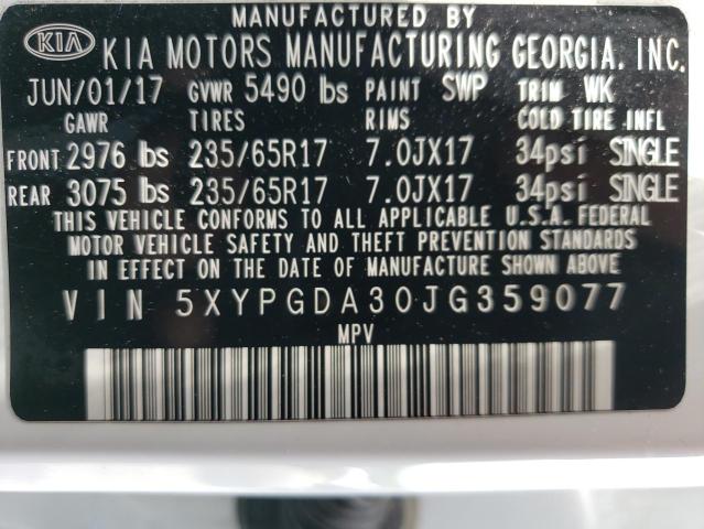 Photo 14 from auction – 2018 KIA SORENTO LX with VIN 5XYPGDA30JG359077