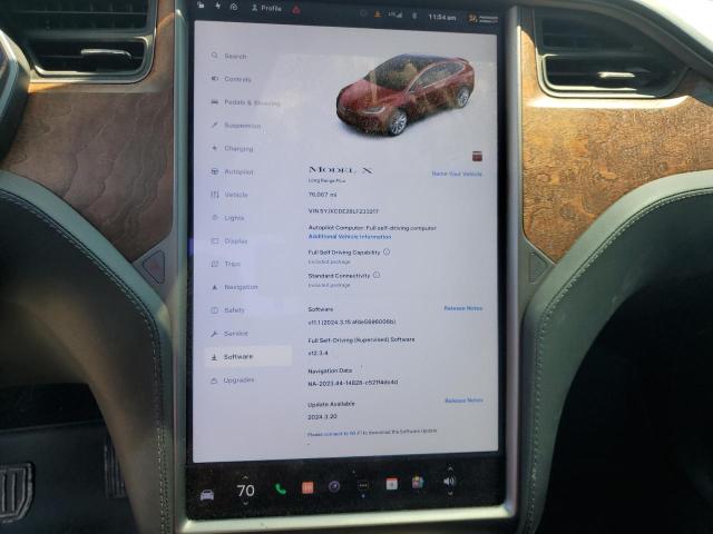 Photo 9 from auction – 2020 TESLA MODEL X with VIN 5YJXCDE28LF233217