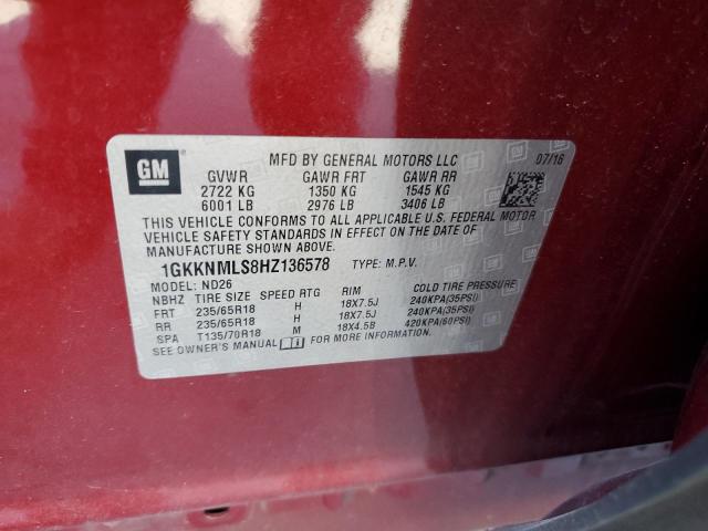 Photo 14 from auction – 2017 GMC ACADIA SLT with VIN 1GKKNMLS8HZ136578