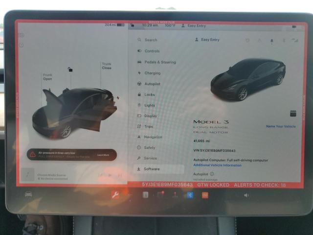 Photo 9 from auction – 2021 TESLA MODEL 3 with VIN 5YJ3E1EB9MF035643