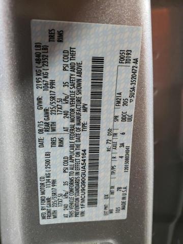 Photo 14 from auction – 2016 FORD ESCAPE SE with VIN 1FMCU9G90GUA54164