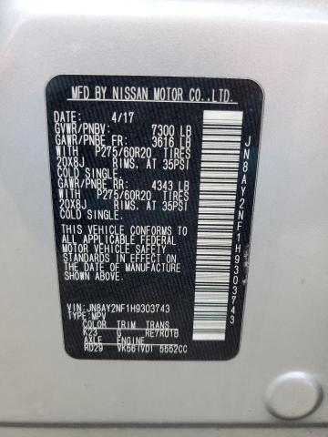 Photo 14 from auction – 2017 NISSAN ARMADA PLA with VIN JN8AY2NF1H9303743