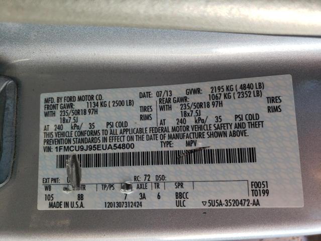 Photo 14 from auction – 2014 FORD ESCAPE TIT with VIN 1FMCU9J95EUA54800