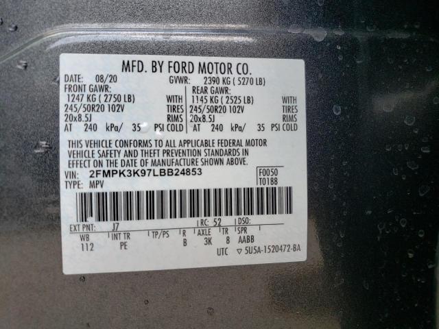 Photo 14 from auction – 2020 FORD EDGE TITAN with VIN 2FMPK3K97LBB24853