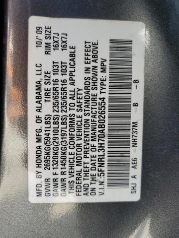 Photo 14 from auction – 2010 HONDA ODYSSEY EX with VIN 5FNRL3H70AB026554