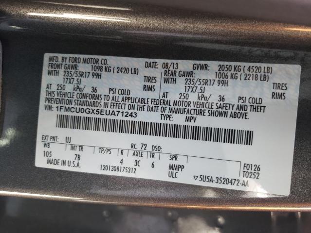 Photo 14 from auction – 2014 FORD ESCAPE SE with VIN 1FMCU0GX5EUA71243