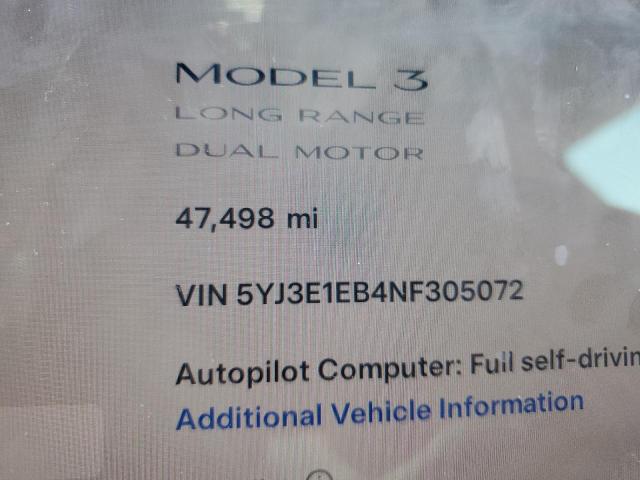 Photo 9 from auction – 2022 TESLA MODEL 3 with VIN 5YJ3E1EB4NF305072